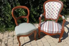 chaises et fauteuil assortis tapissier decorateur sables olonne